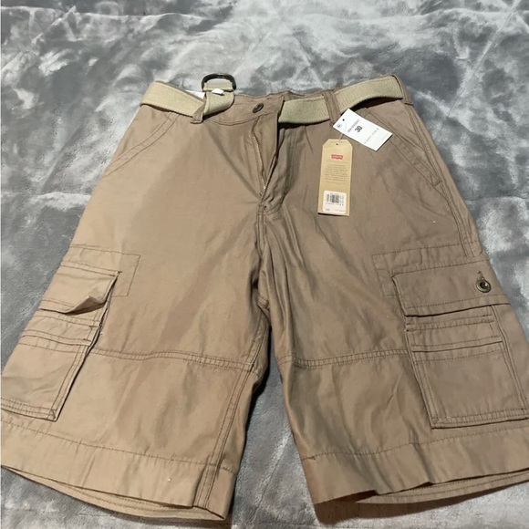 Levi'S Mens Brown Flat Front Relaxed Fit Casual Belt Cargo Shorts Size 30 - Picture 1 of 7